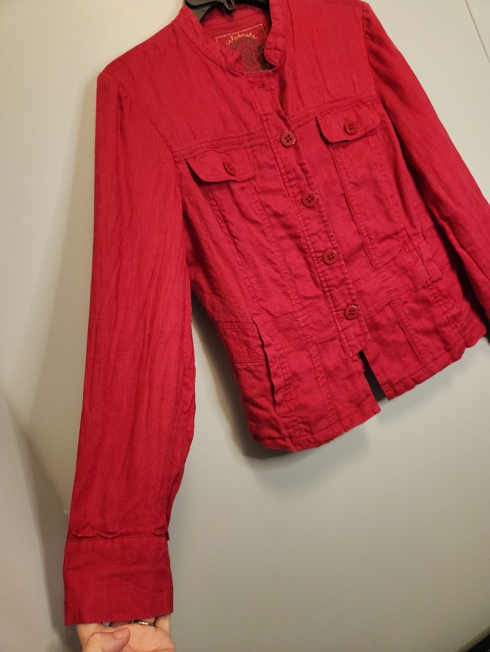 Coldwater Creek Celebrate Your Spirit Linen Button-up Jacket Size 10 - Picture 8 of 14